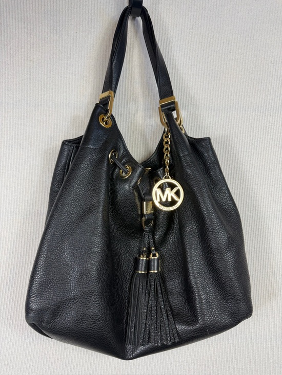 Michael Kors Handbags - Michael Kors Camden Drawstring Hobo Bag Purse Black Gold Leather